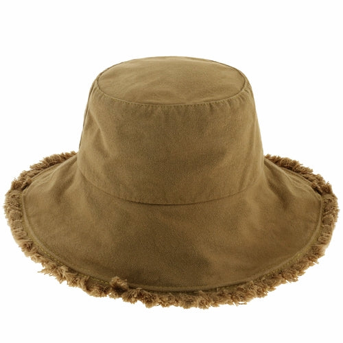 Plain Frayed Bucket Hat