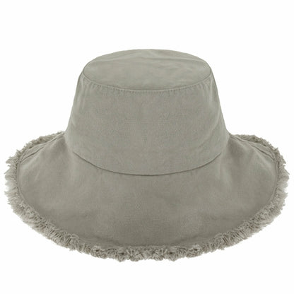 Plain Frayed Bucket Hat