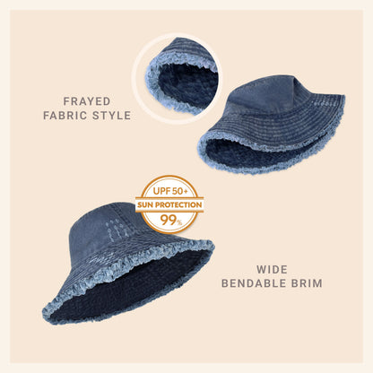 Plain Frayed Bucket Hat