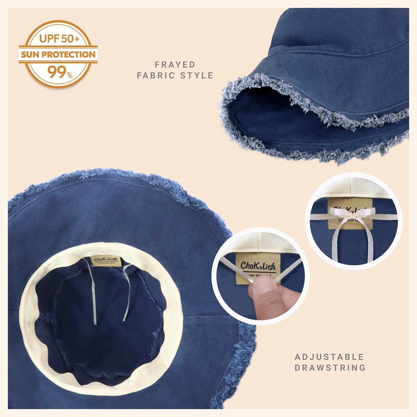 Plain Frayed Bucket Hat