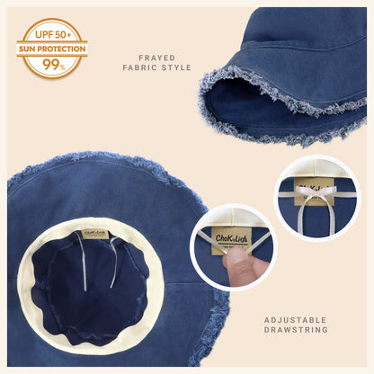 Plain Frayed Bucket Hat