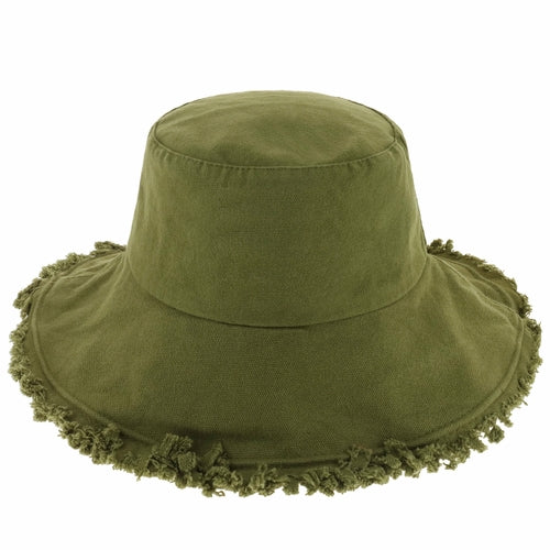 Plain Frayed Bucket Hat