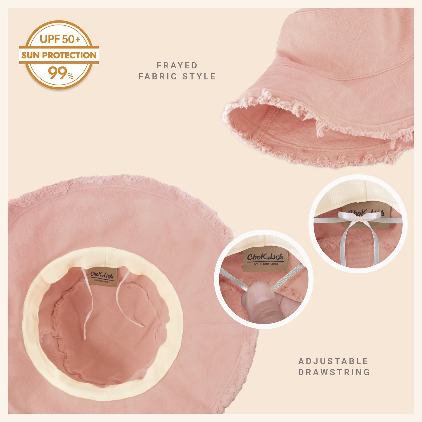 Plain Frayed Bucket Hat