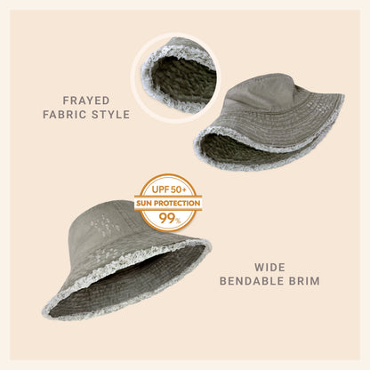 Plain Frayed Bucket Hat