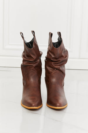 Women's Brown Boots Cowgirl Styled product only front view