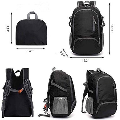 Light Weight Flexible Black Backpack with Storage Pack dimensions