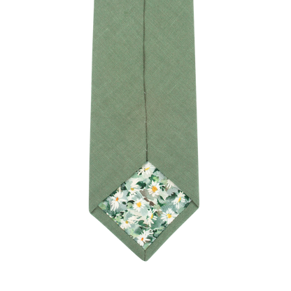 Forest Green Linen Tie