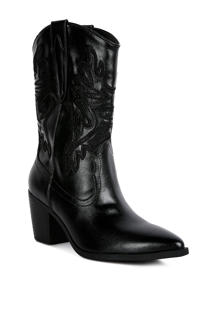 Western Cowboy Boots black front
