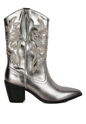 Western Cowboy Boots silver side