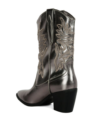 Western Cowboy Boots silver back