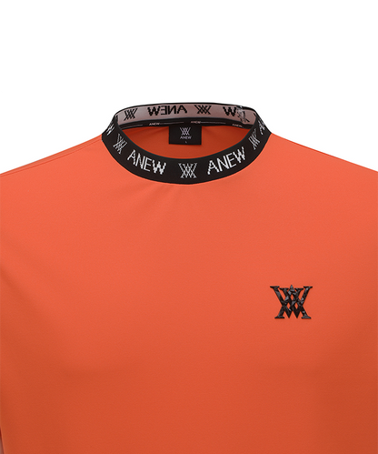 Orange Men's ANEW Golf Polo Shirt front collar