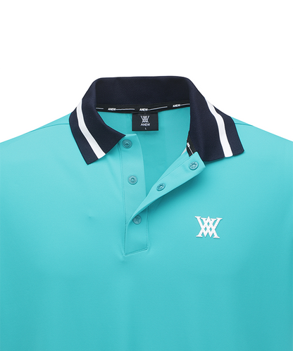 Cyan Men's ANEW Golf Polo Shirt collar