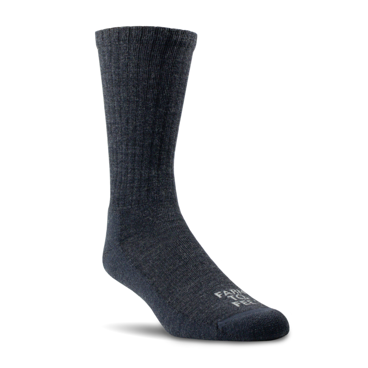 Dark gray sock on a white background