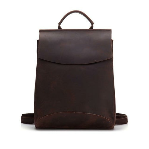 Vintage Leather Travel Brown Backpack