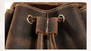 Carryon Genuine Leather Backpack string ties