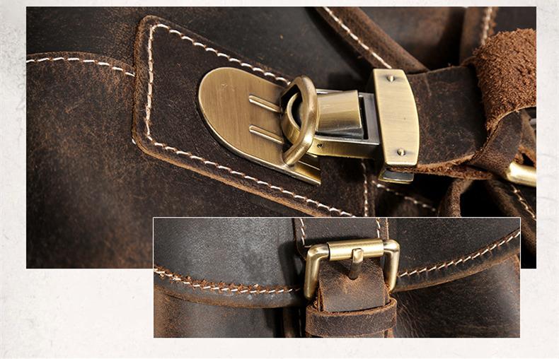 Carryon Genuine Leather Backpack straps and buckles