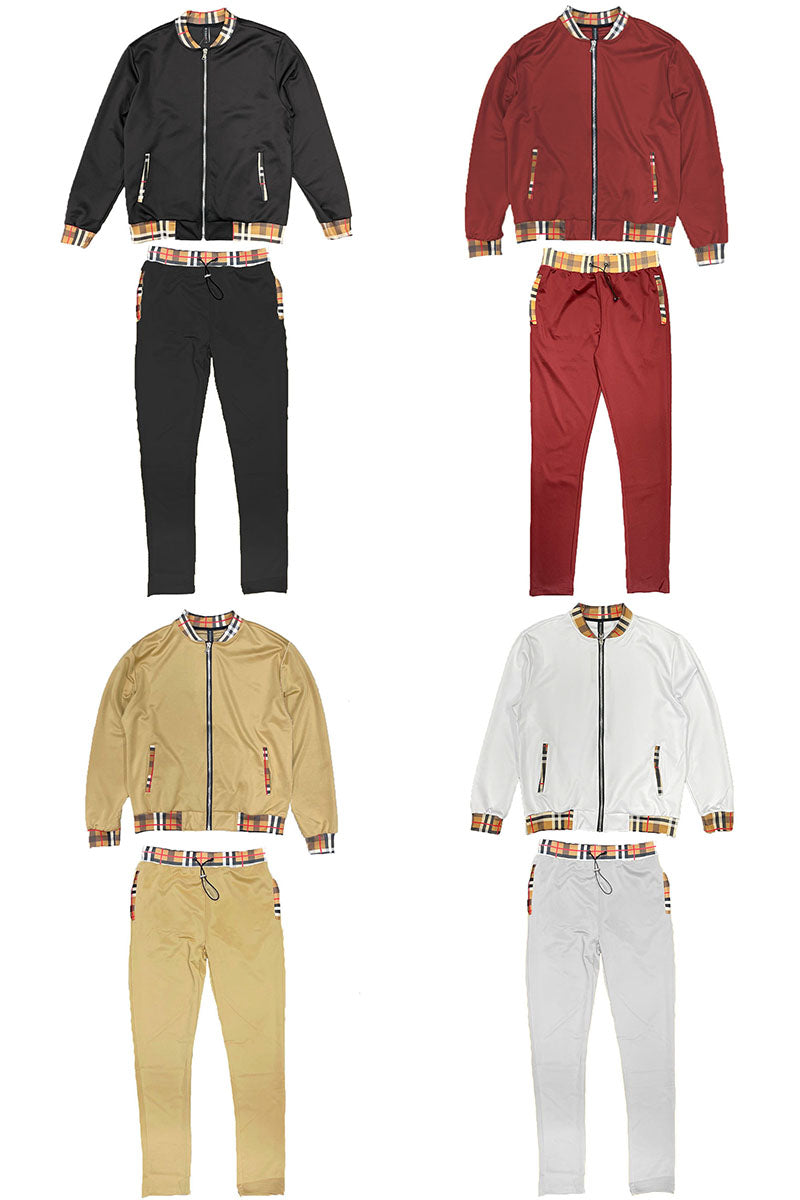 Men's Tracksuit with Plaid all colors out in a square flat