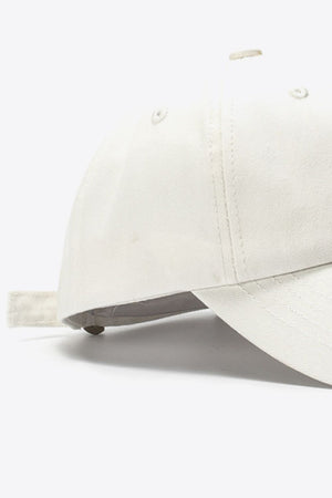 Cotton Baseball Hat white close up