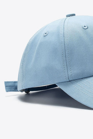 Cotton Baseball Hat light blue side view