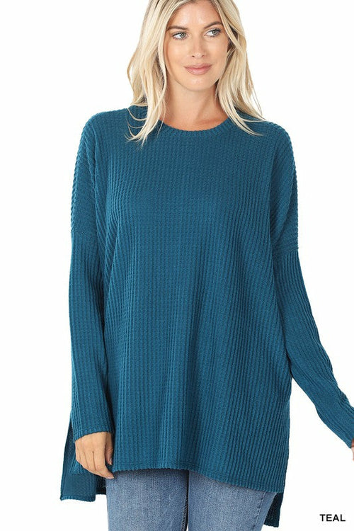 Women's Oversized Waffle Knit Sweater – Plain Clothing Store