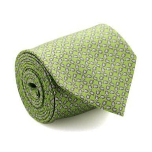 Premium Italian Silk Green Necktie rolled
