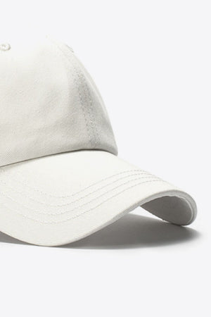 Cotton Baseball Hat white brim