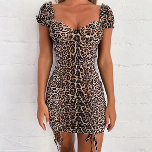 Picture of a Women's Leopard Print Dress with Open Back front