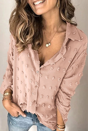 Picture of a Long Sleeve Polka Dot Women's Top pink