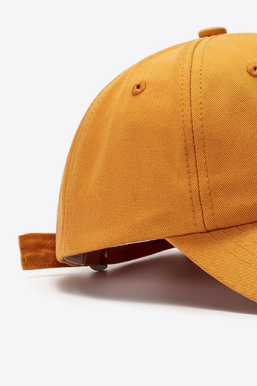 Cotton Baseball Hat orange side view