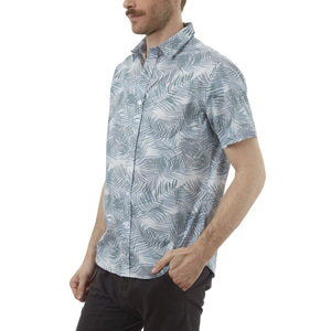 Picture of a Men's Light Blue Hawaiian Shirt side view