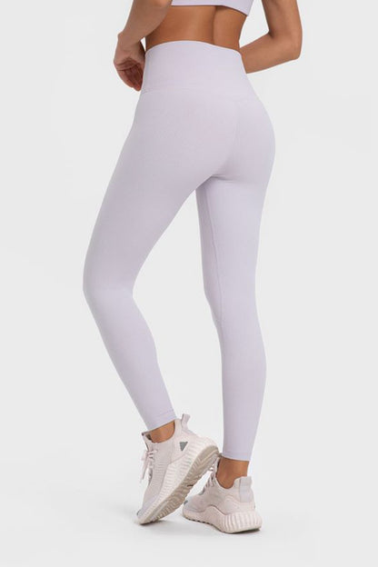 Plain Women's Full Sport Leggings white back