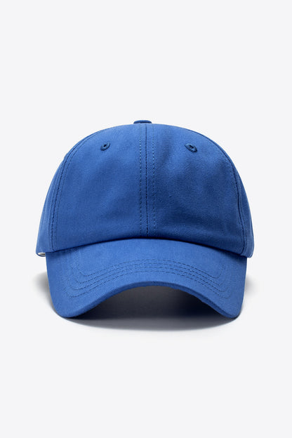 Cotton Baseball Hat blue front