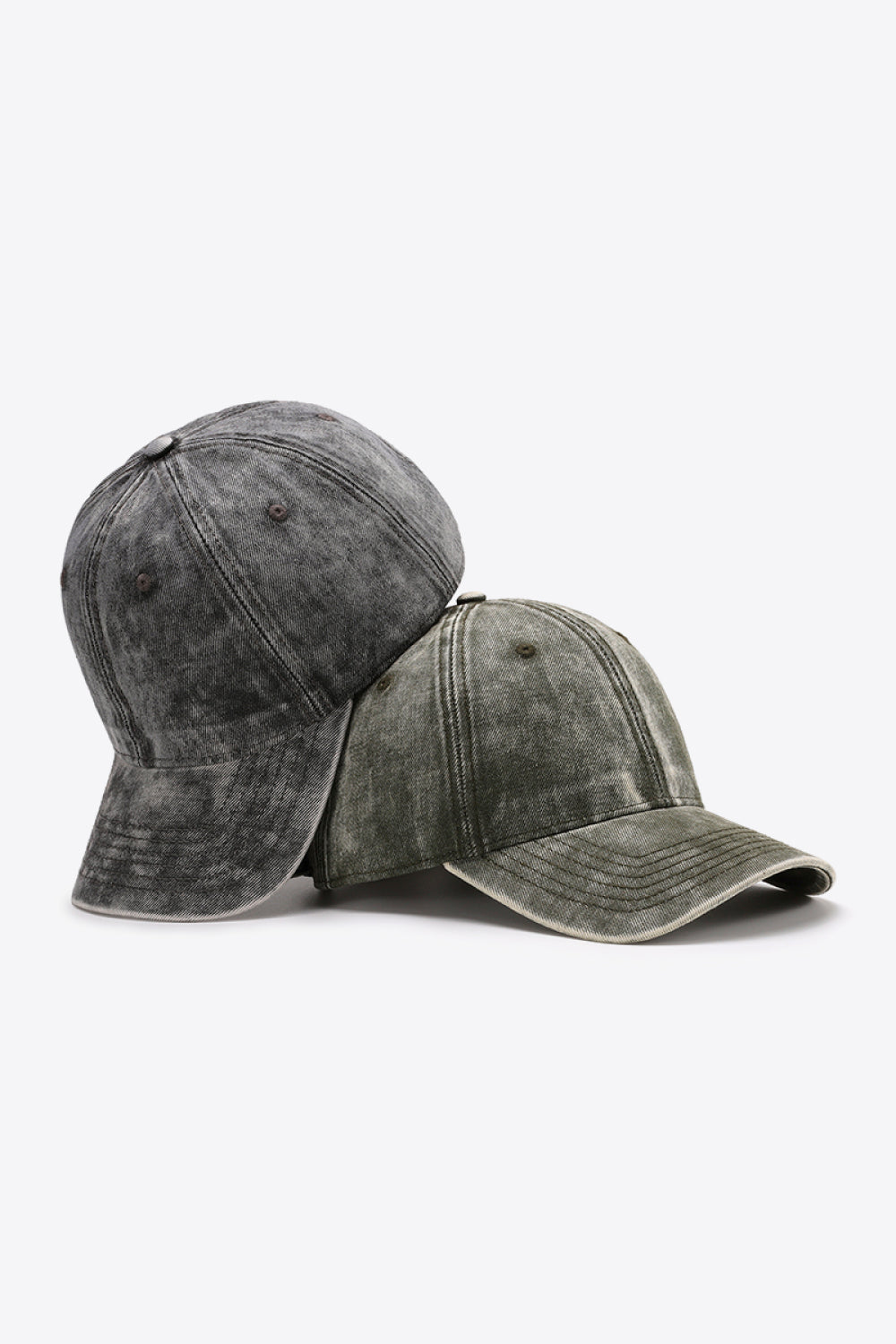 Denim Baseball Hats together in green and black