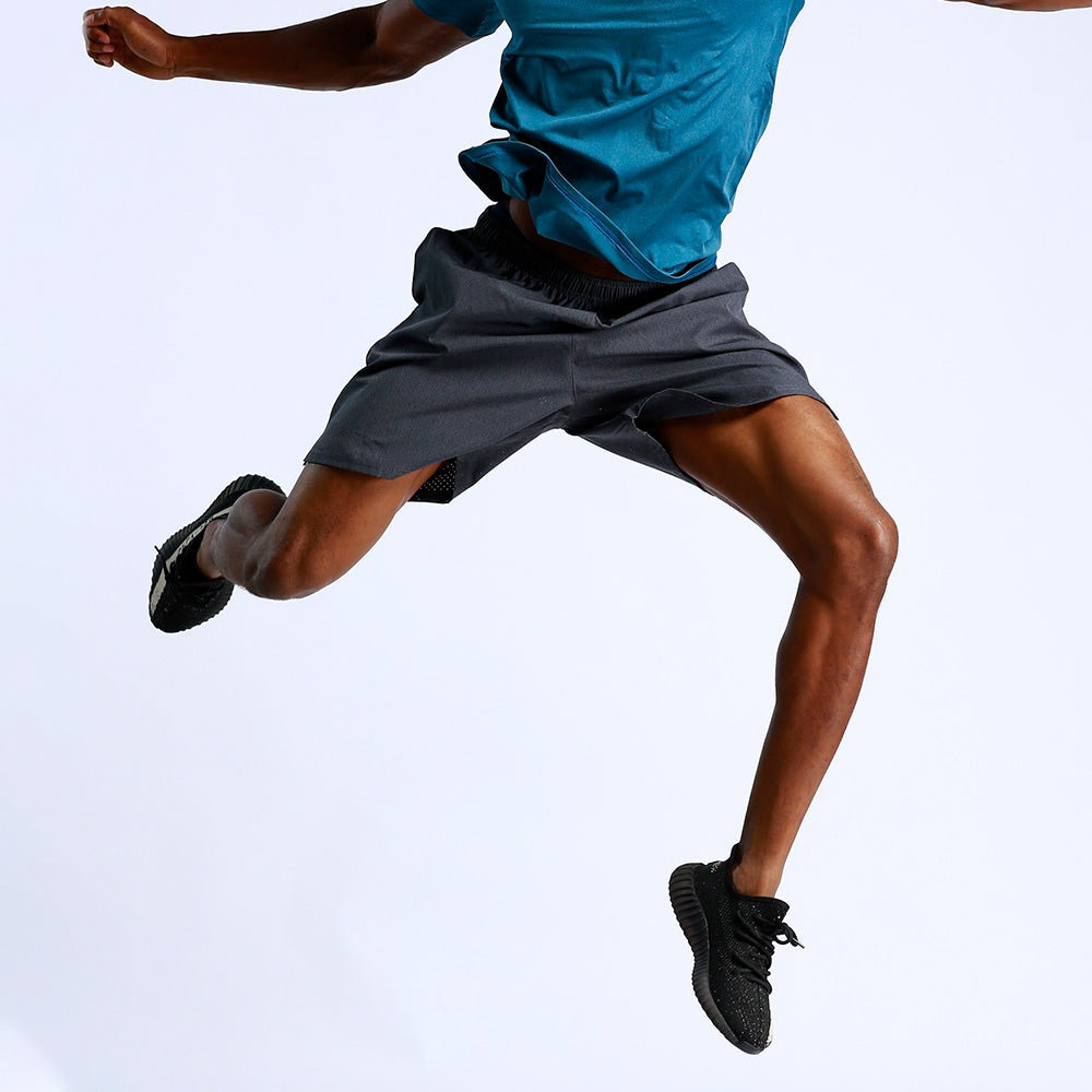 Men's Sports and Fitness Running Shorts front action shot