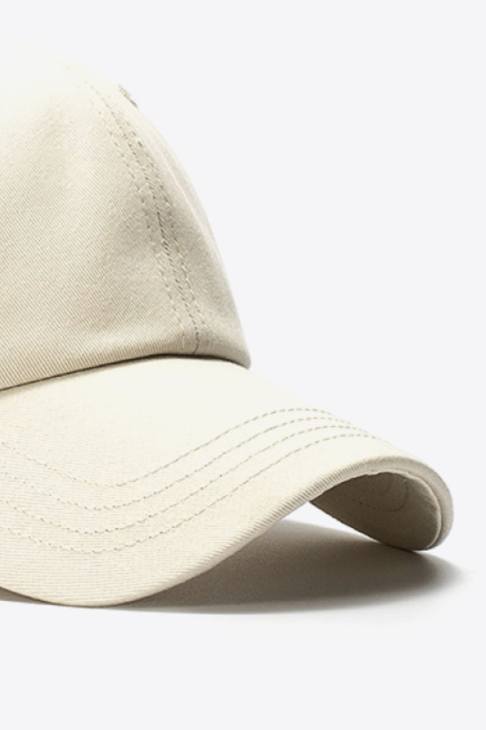 Cotton Baseball Hat cream white brim