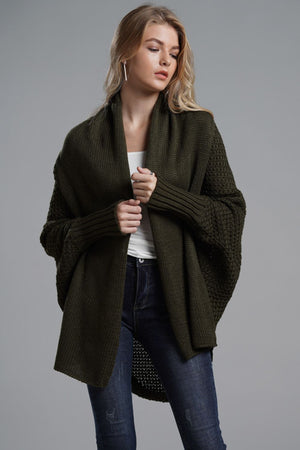 Women's Cardigan with Dolman Sleeves green