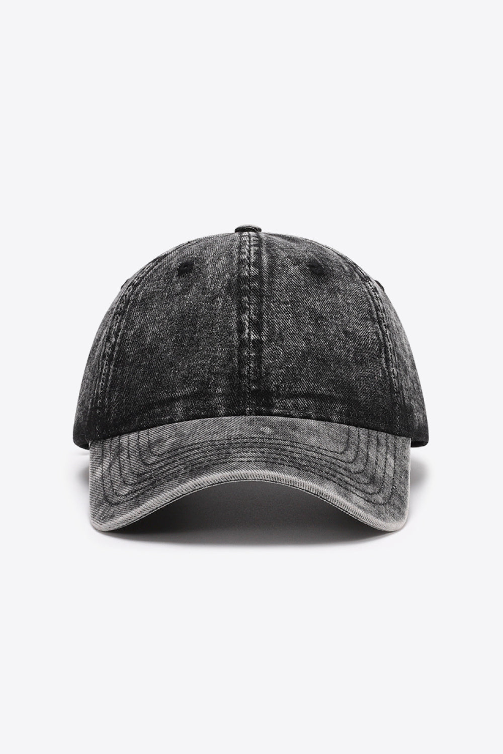 Denim Baseball Hat black front view