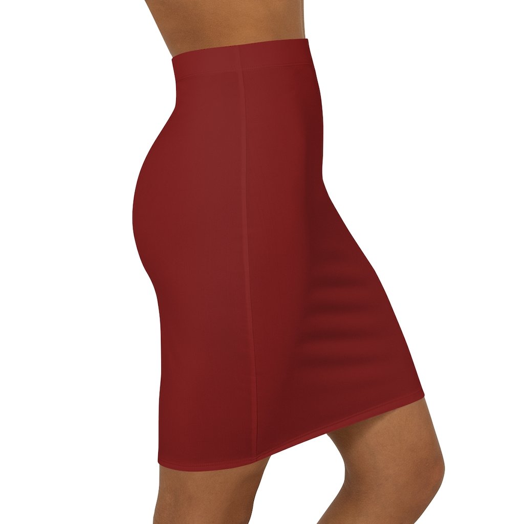 Women's Maroon Pencil Skirt second side view