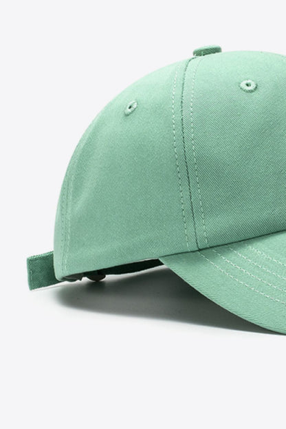 Cotton Baseball Hat green side view