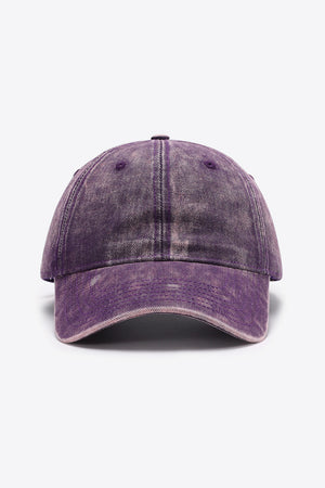 Denim Baseball Hat purple front