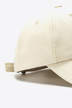 Cotton Baseball Hat cream white side view