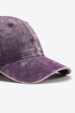 Denim Baseball Hat purple brim