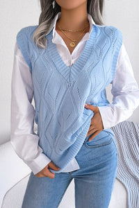 Women's Knit Sweater Vest blue