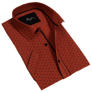 Picture of a Premium Men's Short Sleeve Button Up Shirt in Red product only
