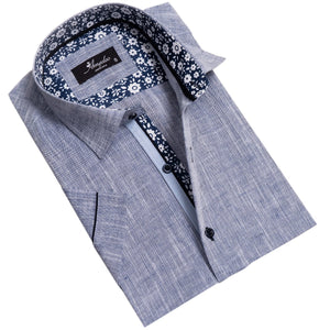 Picture of a Premium Men's Short Sleeve Button Up Shirt in Dark Grey product only