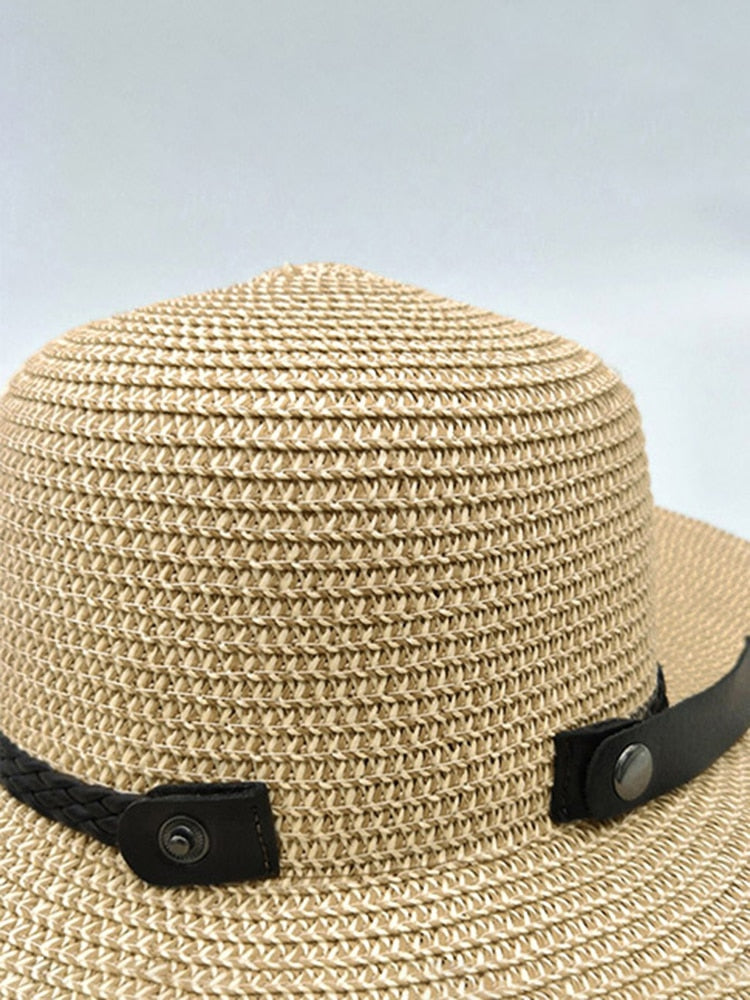 Women's Straw Floppy Sun Hat close up