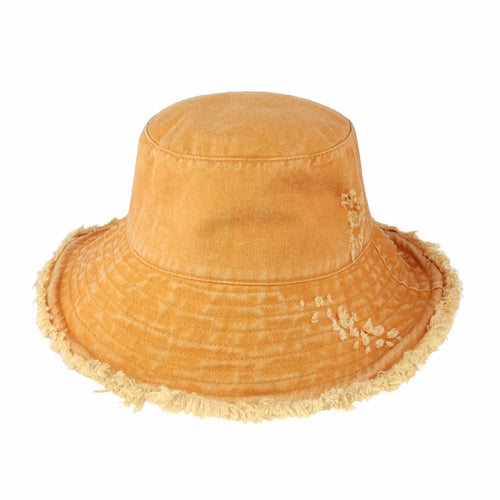 Plain Frayed Bucket Hat