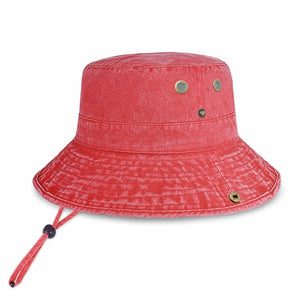 Cotton String Bucket Hat in light red