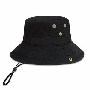 Cotton String Bucket Hat in black