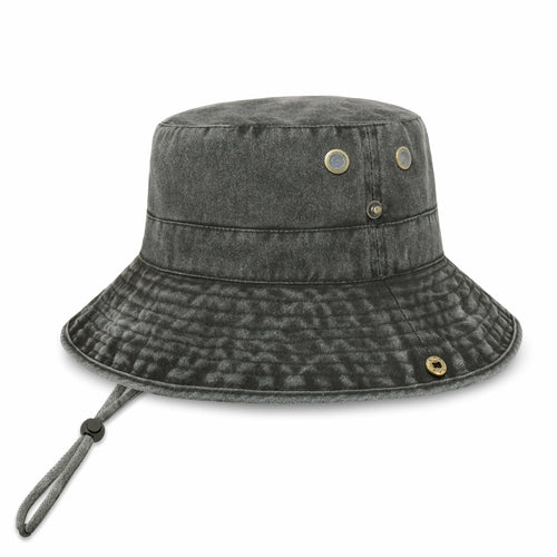 Cotton String Bucket Hat in grey